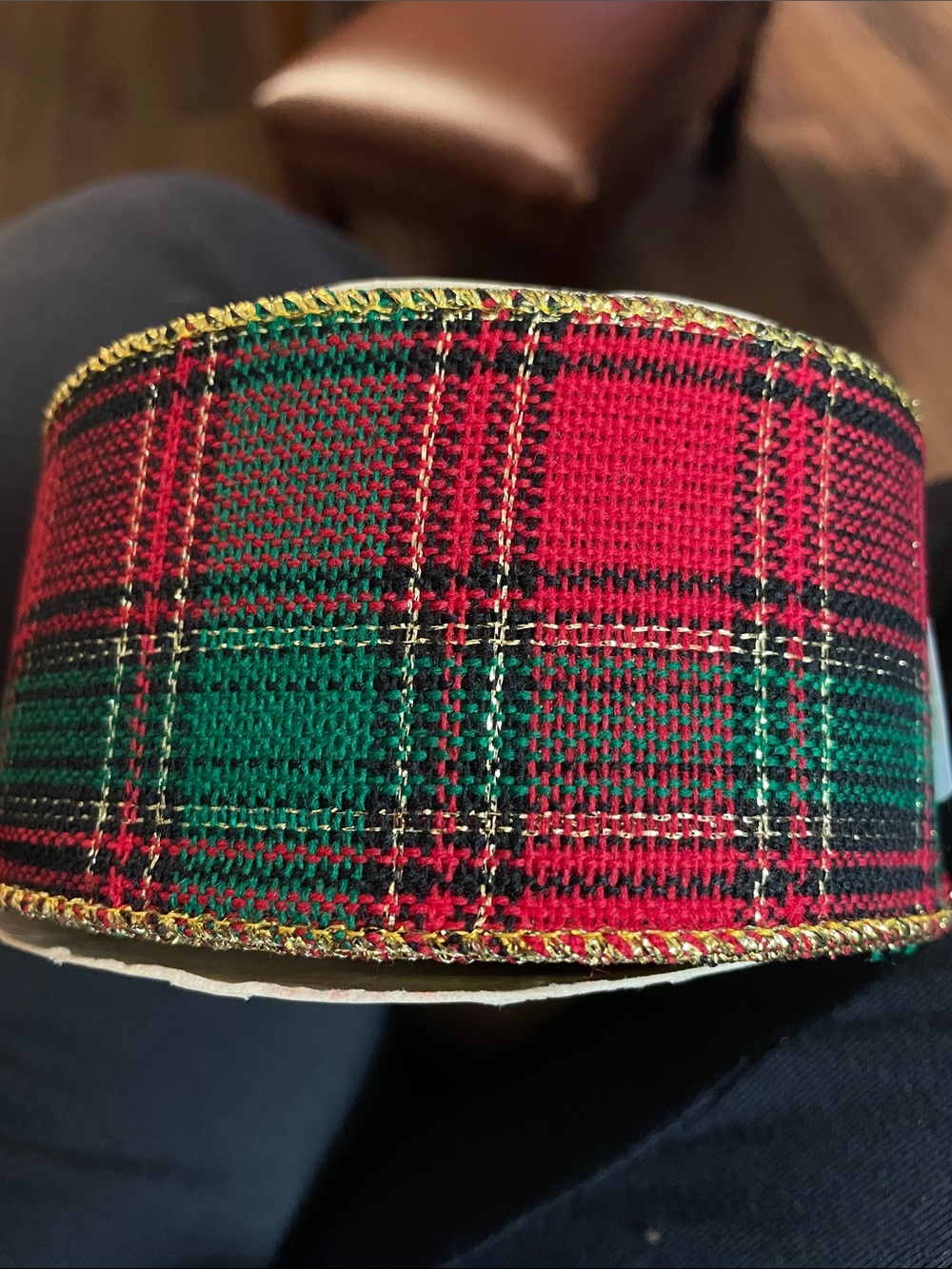 VTG Berwick Wired Craft Ribbon Glitz Plaid Red 2.5" x 19 feet